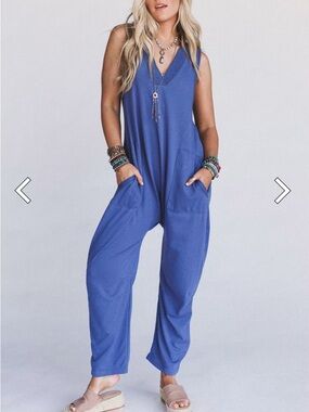 Three Birds Nest Driftwood Dreams Jumpsuit Blue Size M